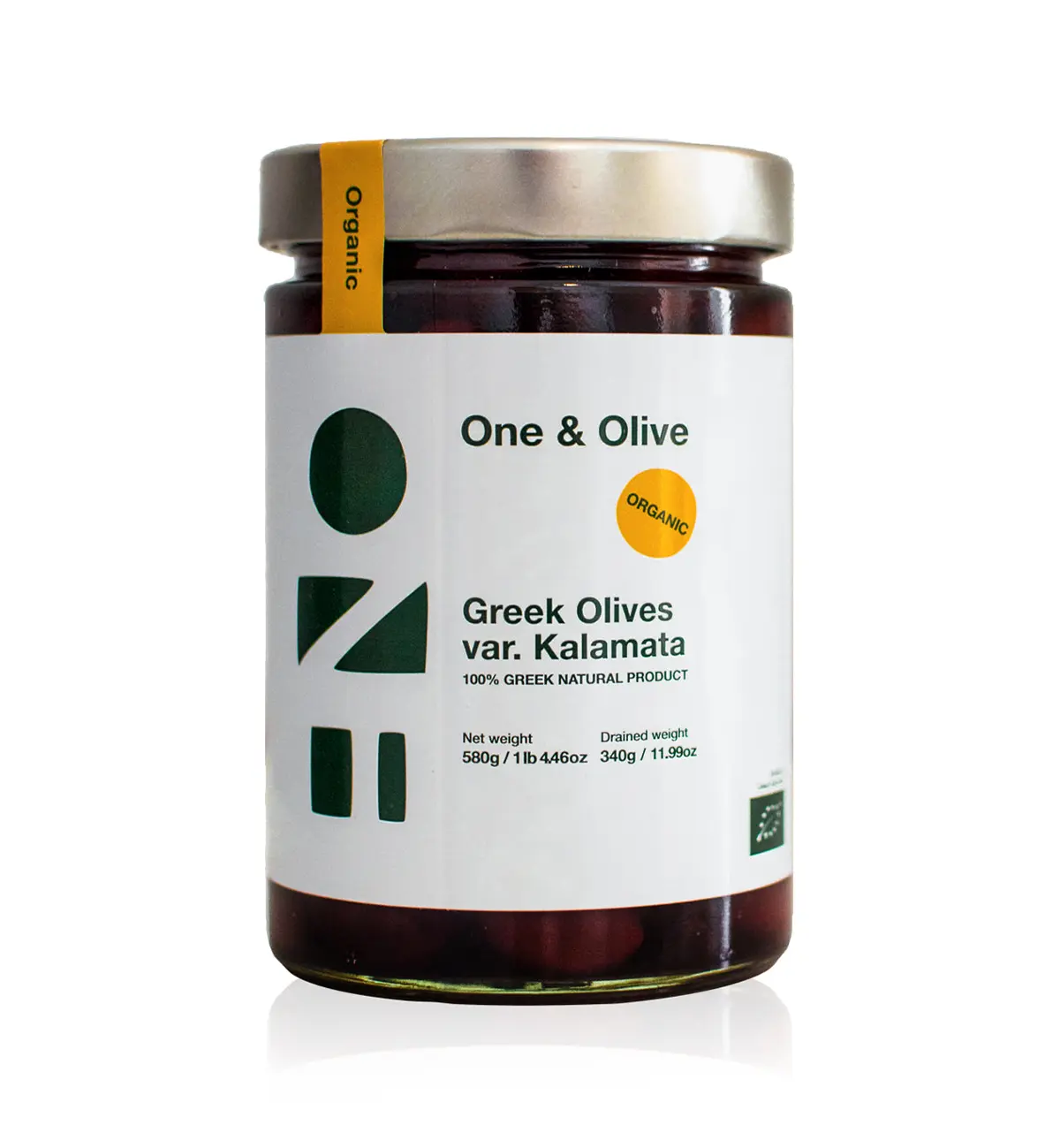 One & Olive Organic Kalamata Olives 580g